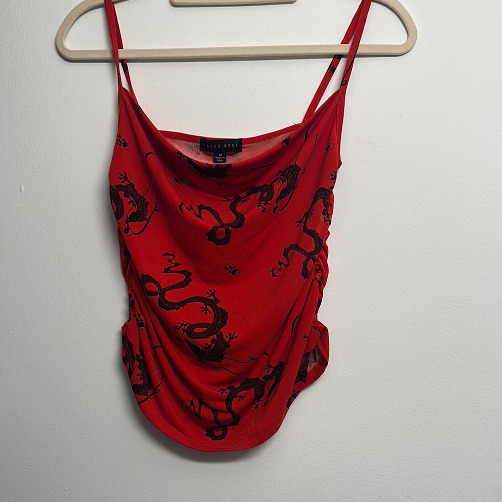 Red Dragon Print Cami Top